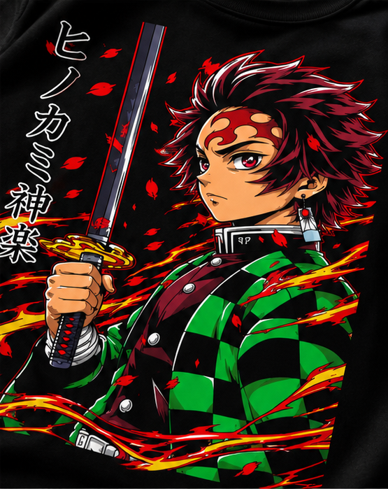 Tanjiro Hinokami Kagura - Demon Slayer Oversized T-Shirt