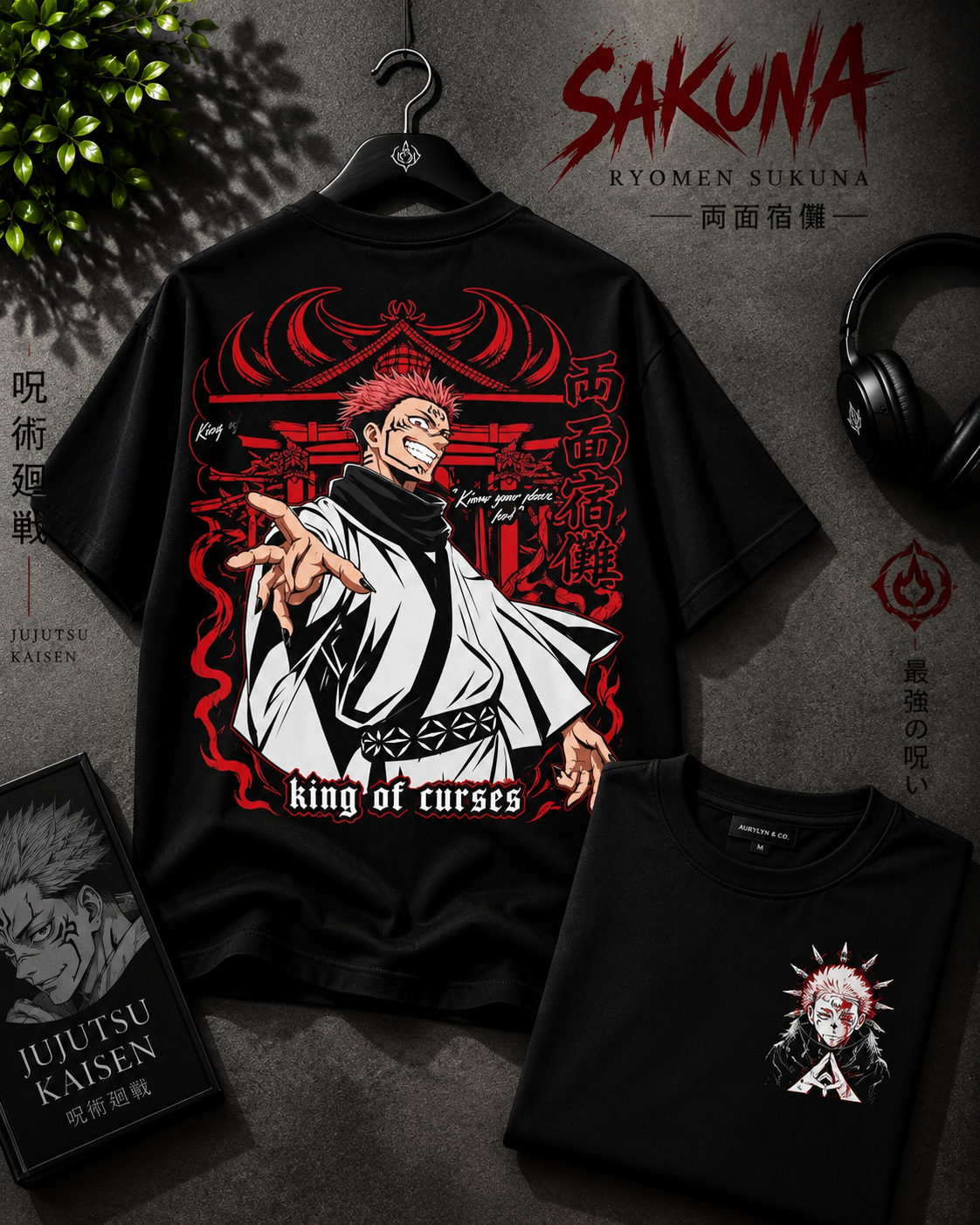 Sukuna “King of Curses” - Premium Jujutsu Kaisen  Anime Oversized T-Shirt
