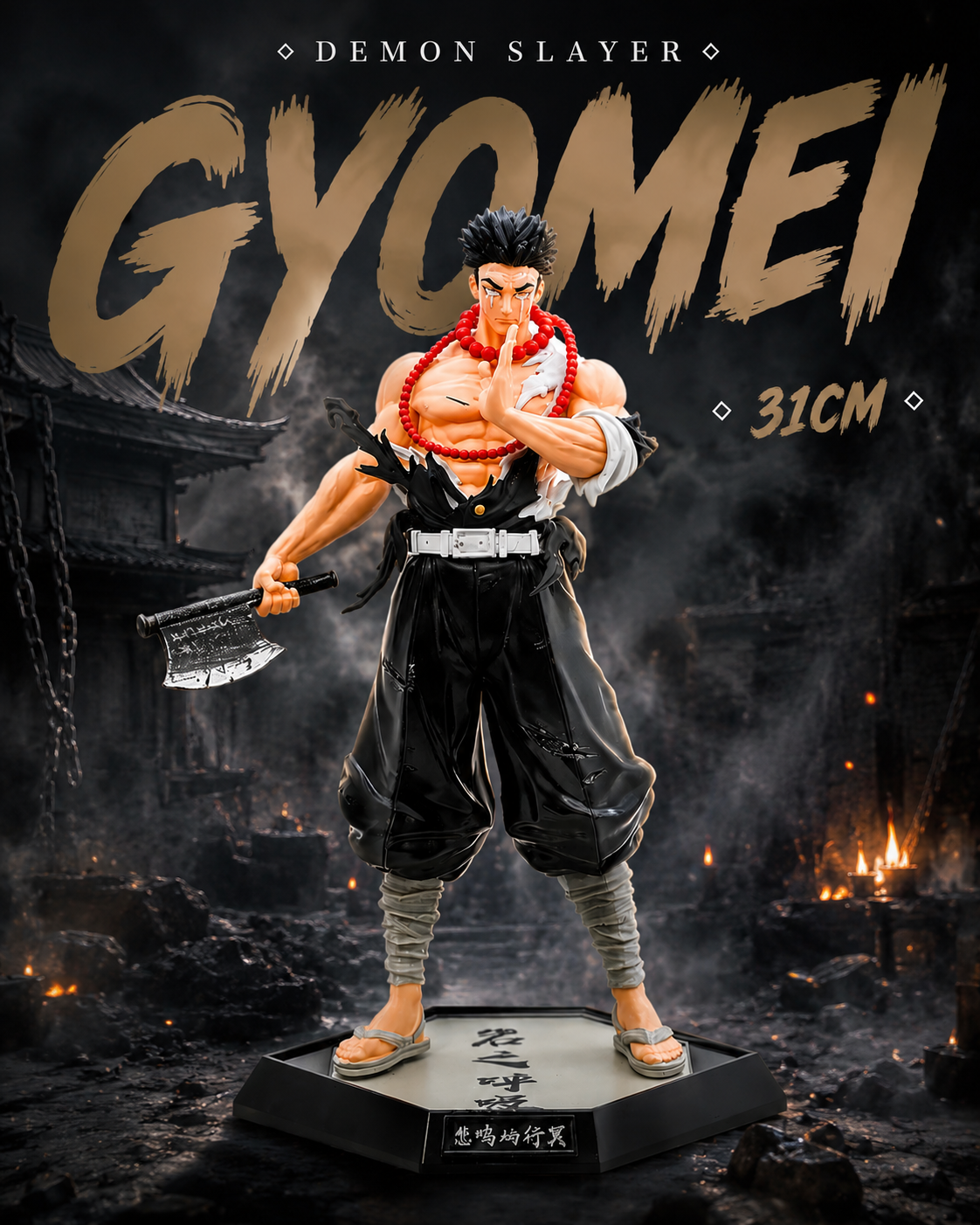 Demon Slayer Gyomei Himejima Action Figure – 31CM | Stone Hashira Anime Collectible