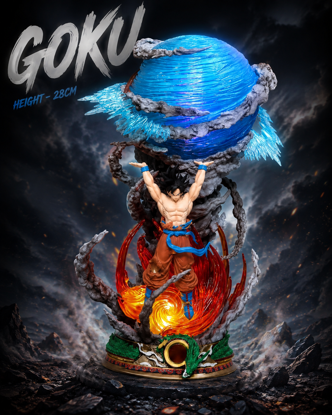 Goku Spirit Bomb Action Figure – Premium LED 28CM Dragon Ball Z Anime Collectible