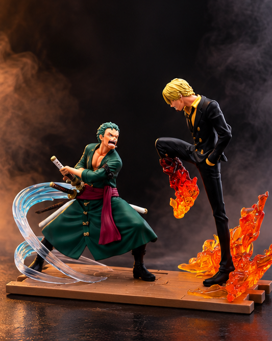 Roronoa Zoro vs Sanji PVC Action Figure – One Piece 18cm Anime Battle Diorama