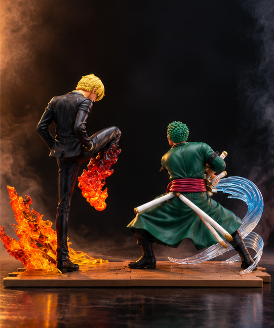 Roronoa Zoro vs Sanji PVC Action Figure – One Piece 18cm Anime Battle Diorama
