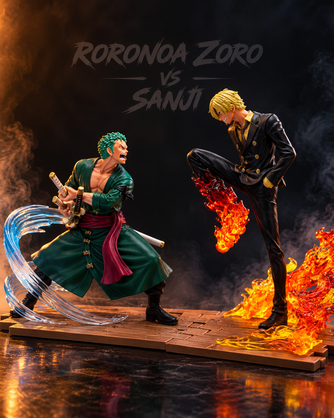 Roronoa Zoro vs Sanji PVC Action Figure – One Piece 18cm Anime Battle Diorama
