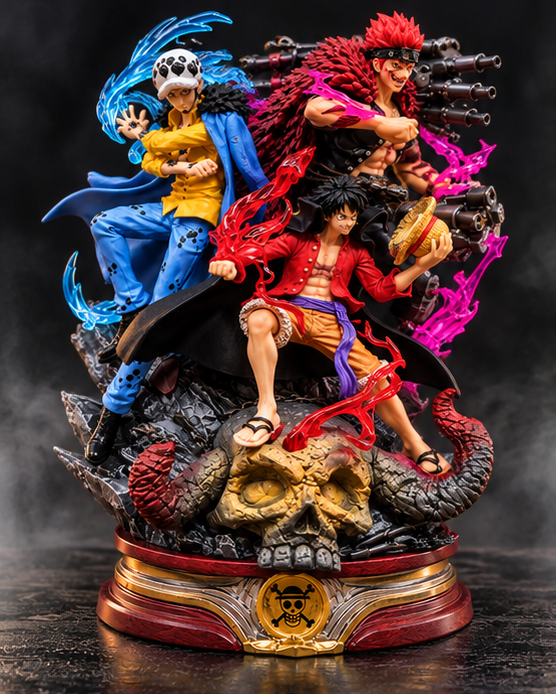 One Piece Wano 22CM Monkey D. Luffy, Law & Kid Trio Action Figure – Premium Anime Collectible