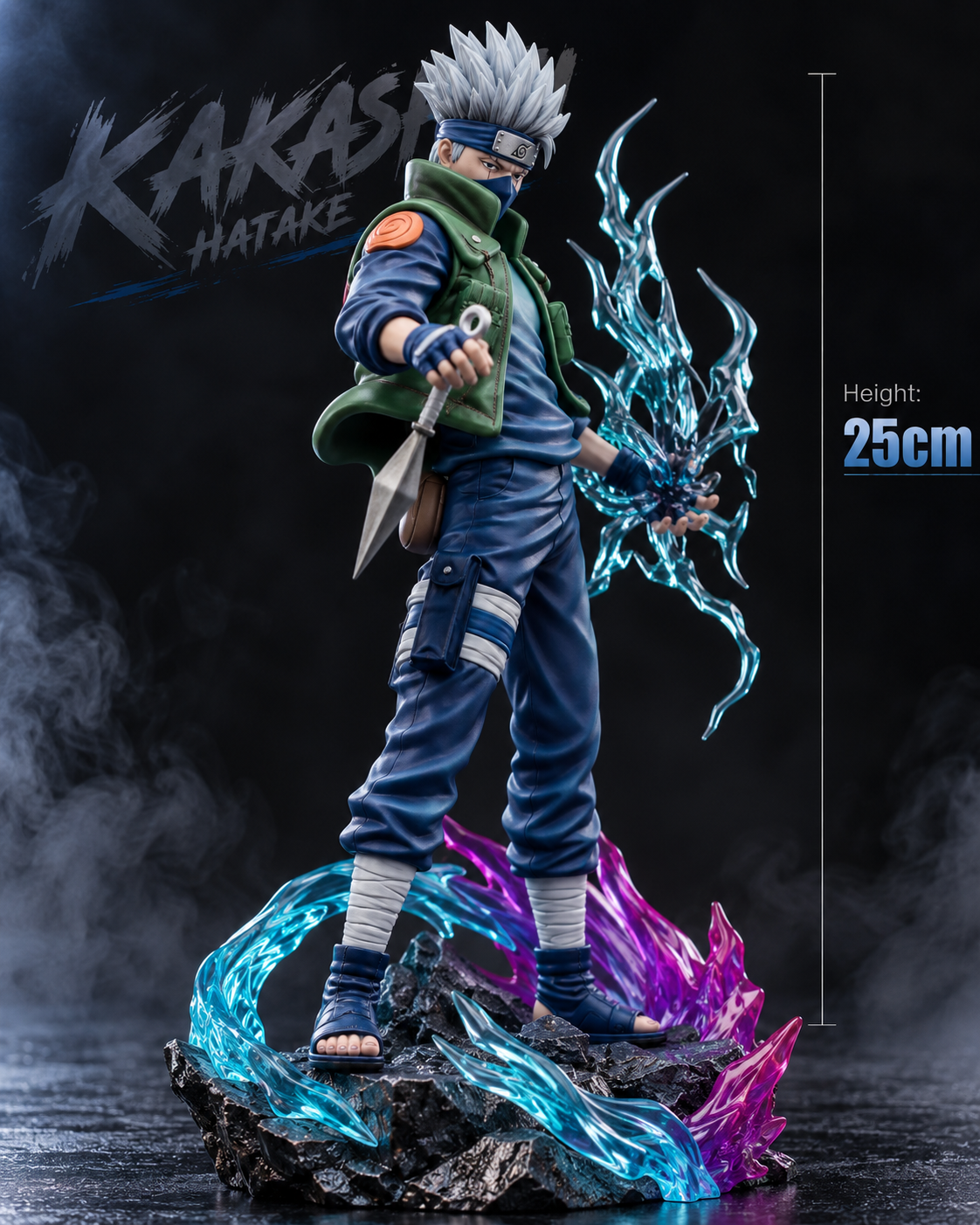 Kakashi Hatake Premium Battle Pose Lightning Action Figure – 25cm Naruto Anime Collectible