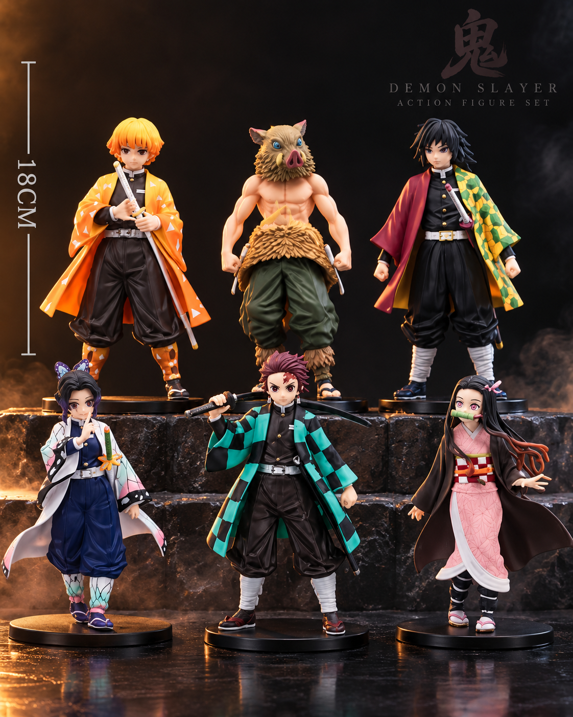 Demon Slayer Anime Action Figure Set – 6 Pcs 18cm PVC Collectible