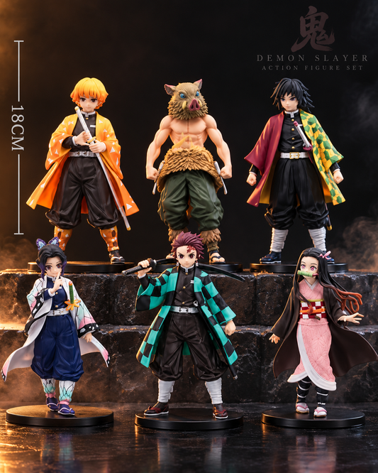 Demon Slayer Anime Action Figure Set – 6 Pcs 18cm PVC Collectible