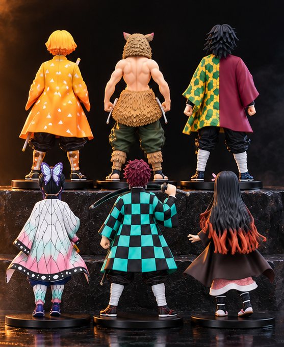 Demon Slayer Anime Action Figure Set – 6 Pcs 18cm PVC Collectible