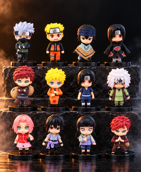 Naruto 9CM Miniature Chibi PVC 12 Piece Action Figure Set