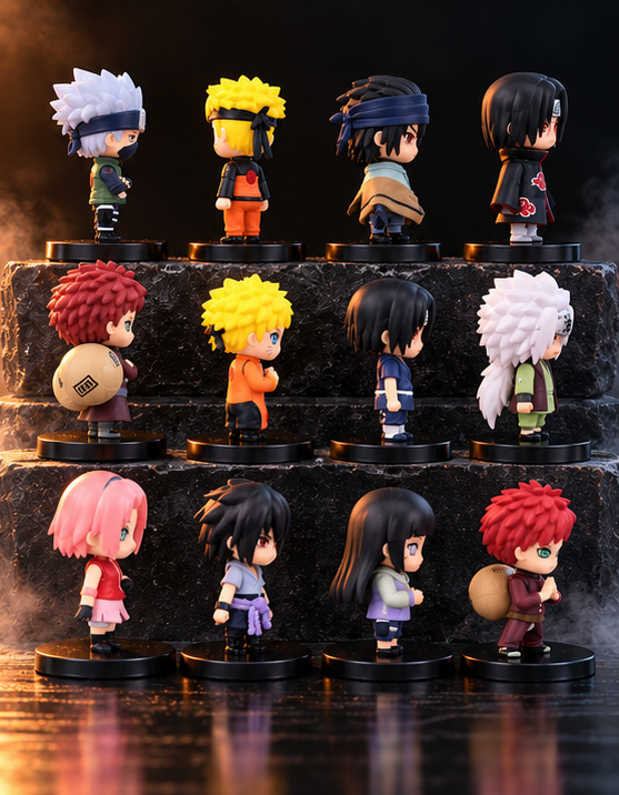 Naruto 9CM Miniature Chibi PVC 12 Piece Action Figure Set