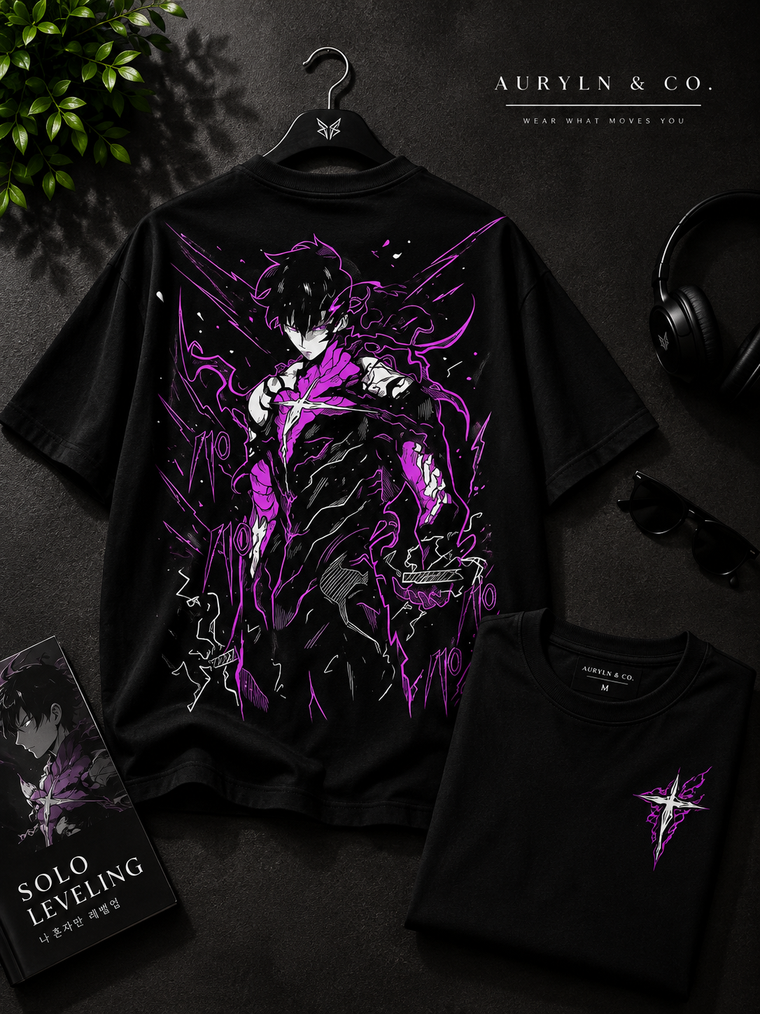 Sung Jin-Woo Shadow Monarch Solo Leveling Anime Oversized T-Shirt