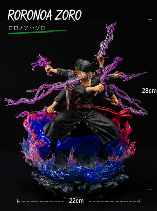 Roronoa Zoro 3 Head Style Anime Action Figure – 28cm Premium Collectible Statue