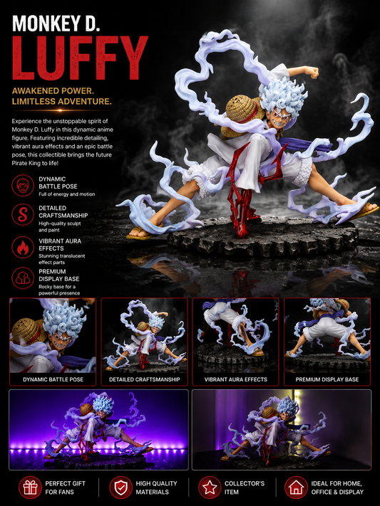Monkey D. Luffy Gear 5 Anime Figure – Dynamic Action Pose Premium Collectible