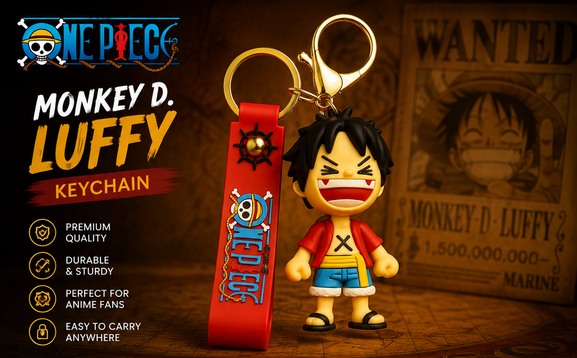 Monkey D. Luffy One Piece Chibi Anime Keychain – Anime Collectible Bag & Backpack Accessory