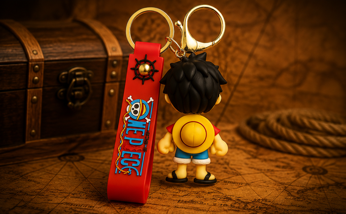 Monkey D. Luffy One Piece Chibi Anime Keychain – Anime Collectible Bag & Backpack Accessory