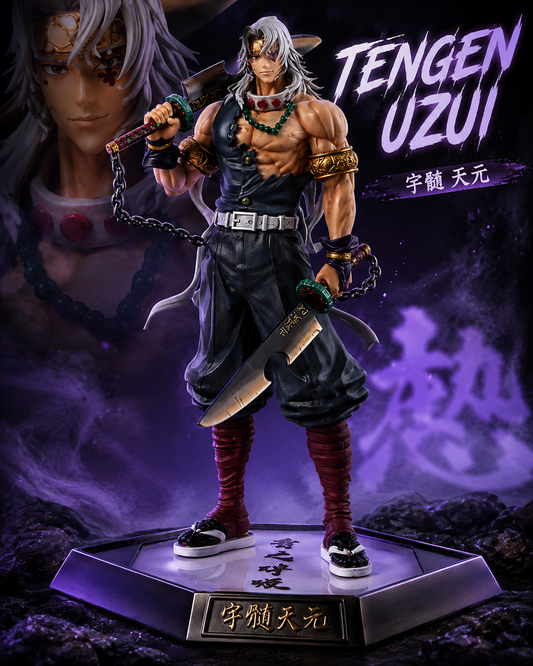 Tengen Uzui Premium Anime Figure – 30cm Demon Slayer Collectible with Dual Blade & Base