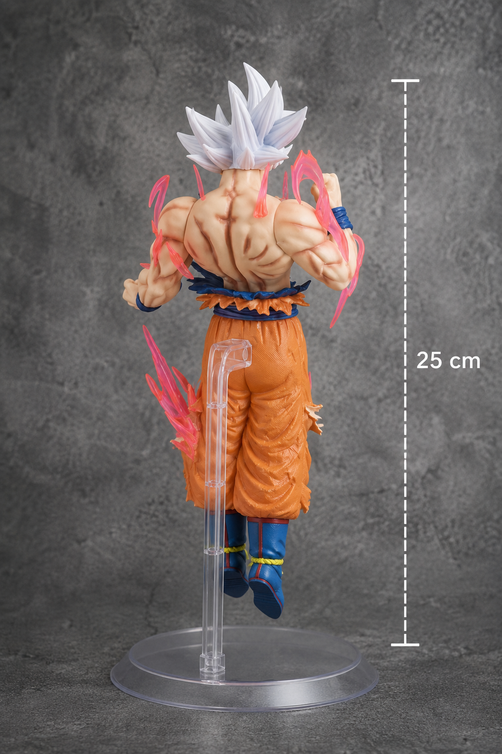 Goku Ultra Instinct Anime Figure with Pink Aura Effects – 25cm Collectible Display Statue