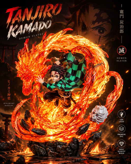 Tanjiro Kamado Hinokami Kagura Action Figure | 35 CM LED Premium PVC Statue