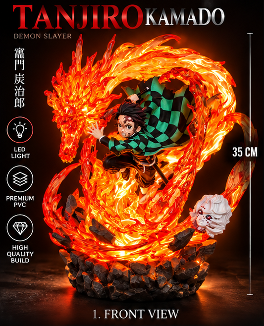 Tanjiro Kamado Hinokami Kagura Action Figure | 35 CM LED Premium PVC Statue