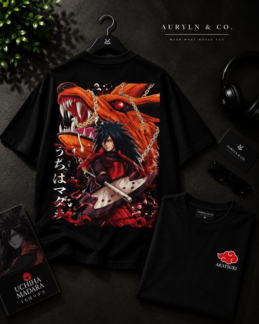 Madara Uchiha Oversized Black T-Shirt – Anime Graphic Tee