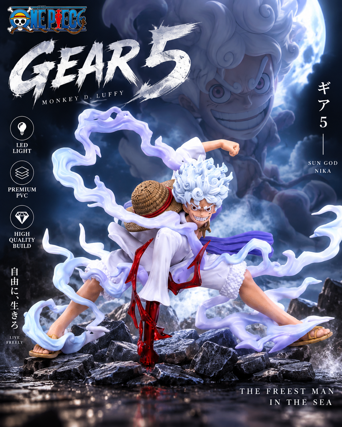Monkey D. Luffy Gear 5 Anime Figure – Dynamic Action Pose Collectible