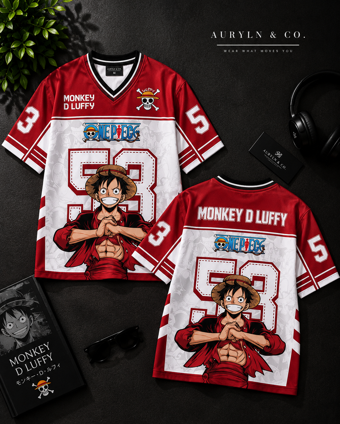 Monkey D. Luffy Premium Anime Jersey T-Shirt – One Piece Graphic Unisex Sportswear Tee