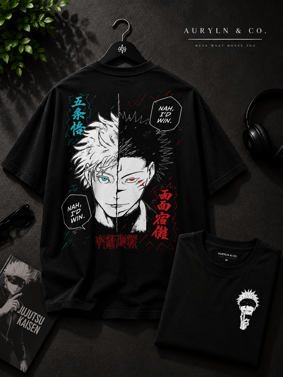 Gojo & Sukuna Oversized Anime T-Shirt | Premium Cotton Graphic Unisex Streetwear