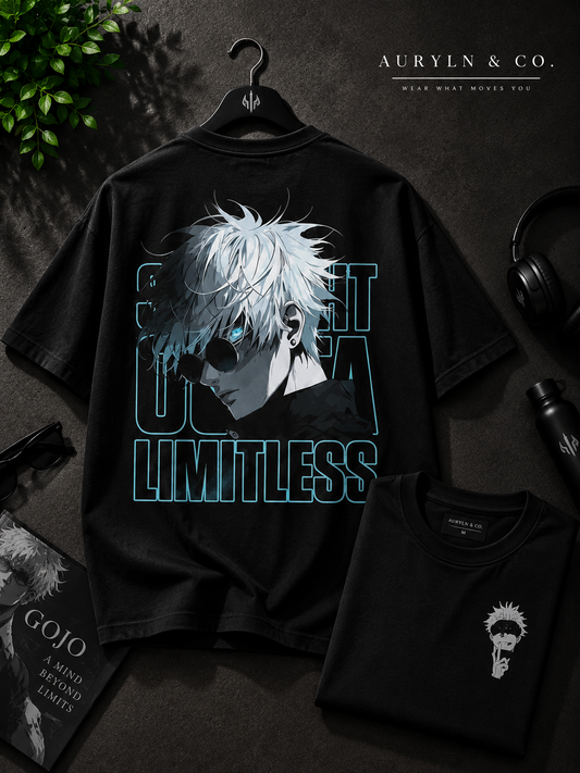 Limitless Anime Graphic Oversized Black T-Shirt | Premium Streetwear Tee