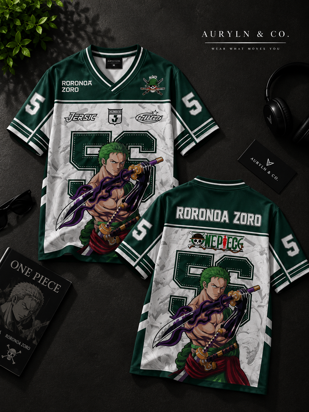 Roronoa Zoro Premium Anime Jersey T-Shirt – One Piece Graphic Unisex Sportswear Tee