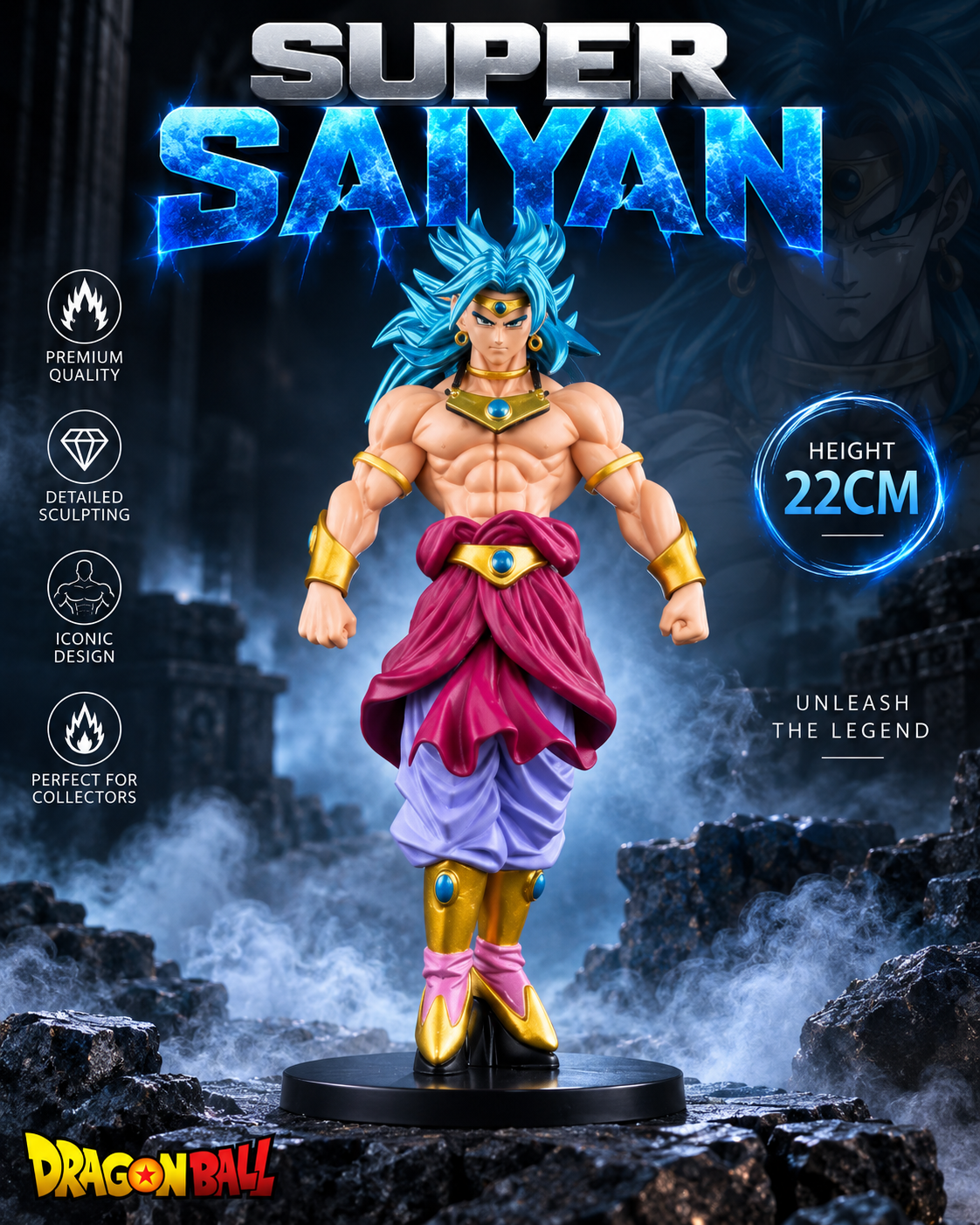 Super Saiyan Action Figure – 22CM | Premium Dragon Ball Anime Collectible