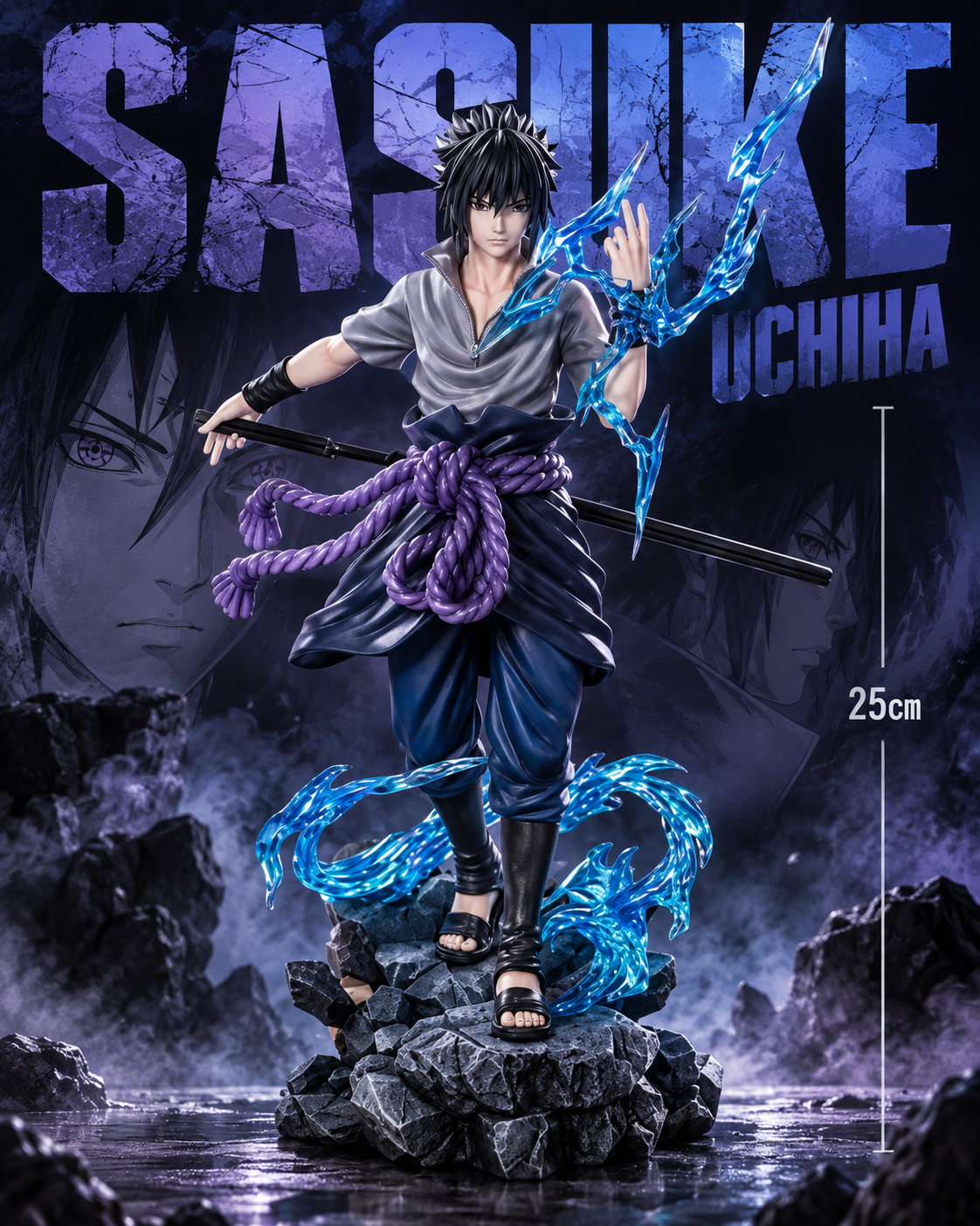 Sasuke Uchiha Anime Action Figure | 25 CM Naruto Shippuden Collectible